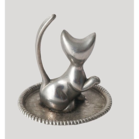 Vintage Silver Toned Animal Ring Holders Cat Giraffe & Fox Lot - Picture 3 of 8